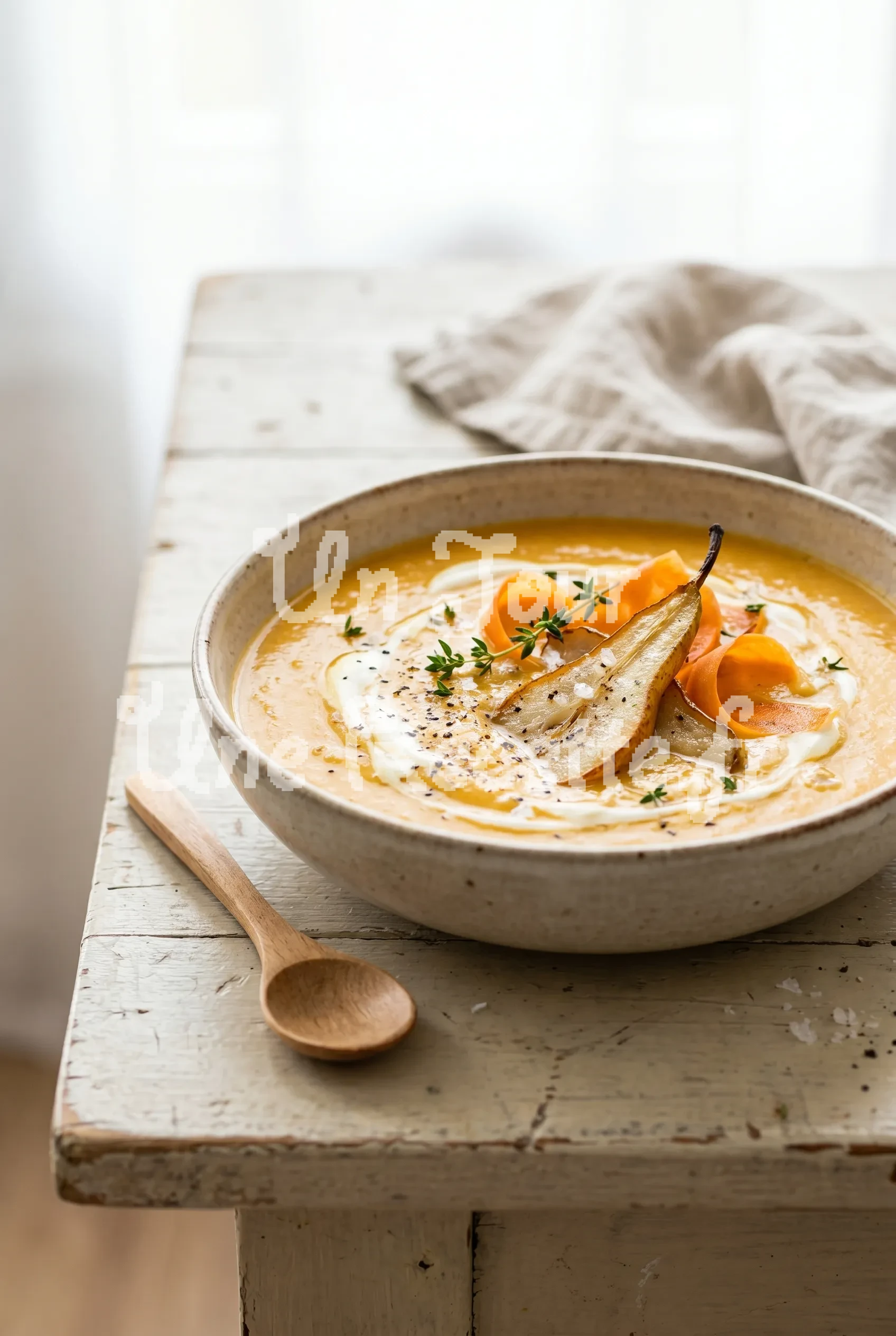 Photo de la recette Potage de navet, poires & carottes