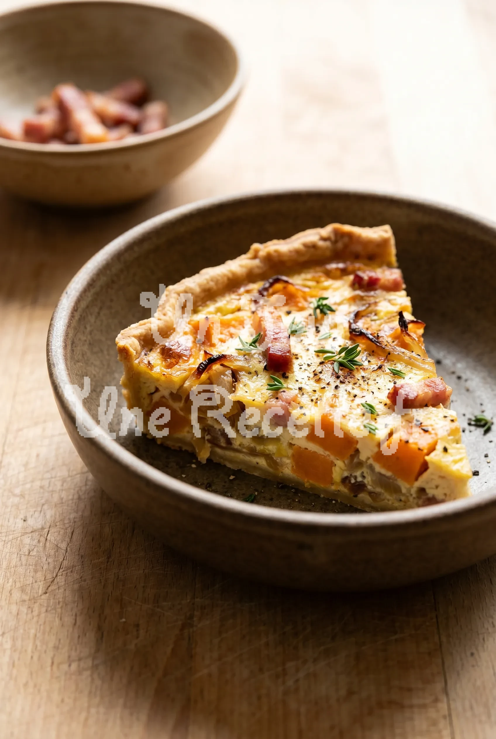 Quiche à la patate douce et aux lardons
