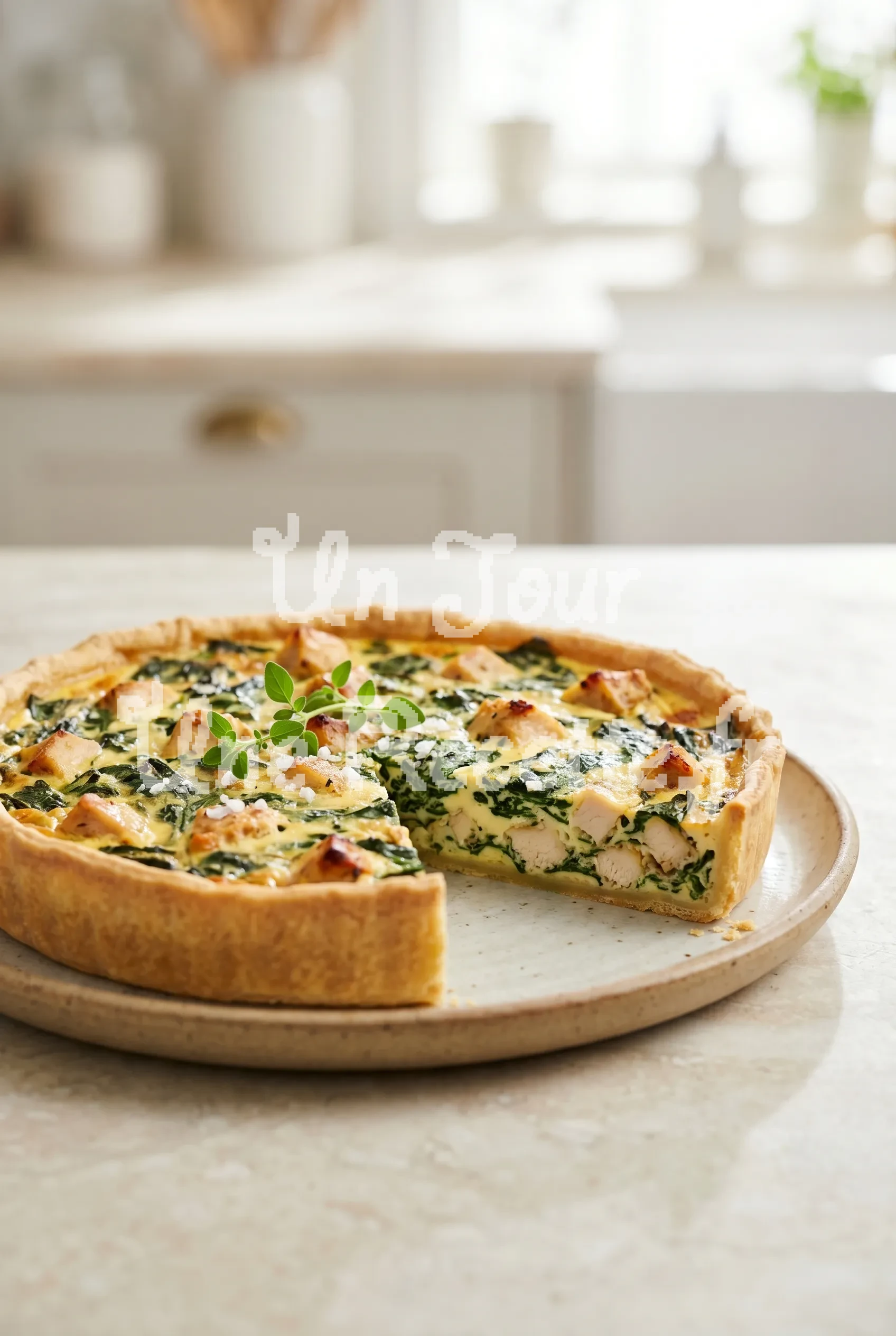 Photo de la recette Quiche aux épinards et poulet
