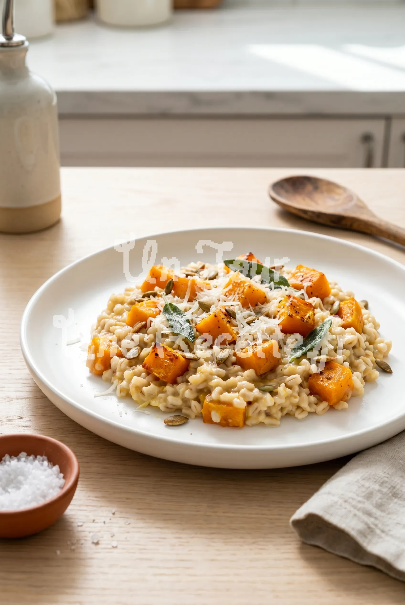 Photo de la recette Risotto végétarien à l'orge et à la courge