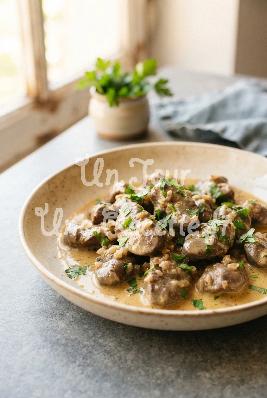 Photo de la recette Rognons de bœuf à la crème