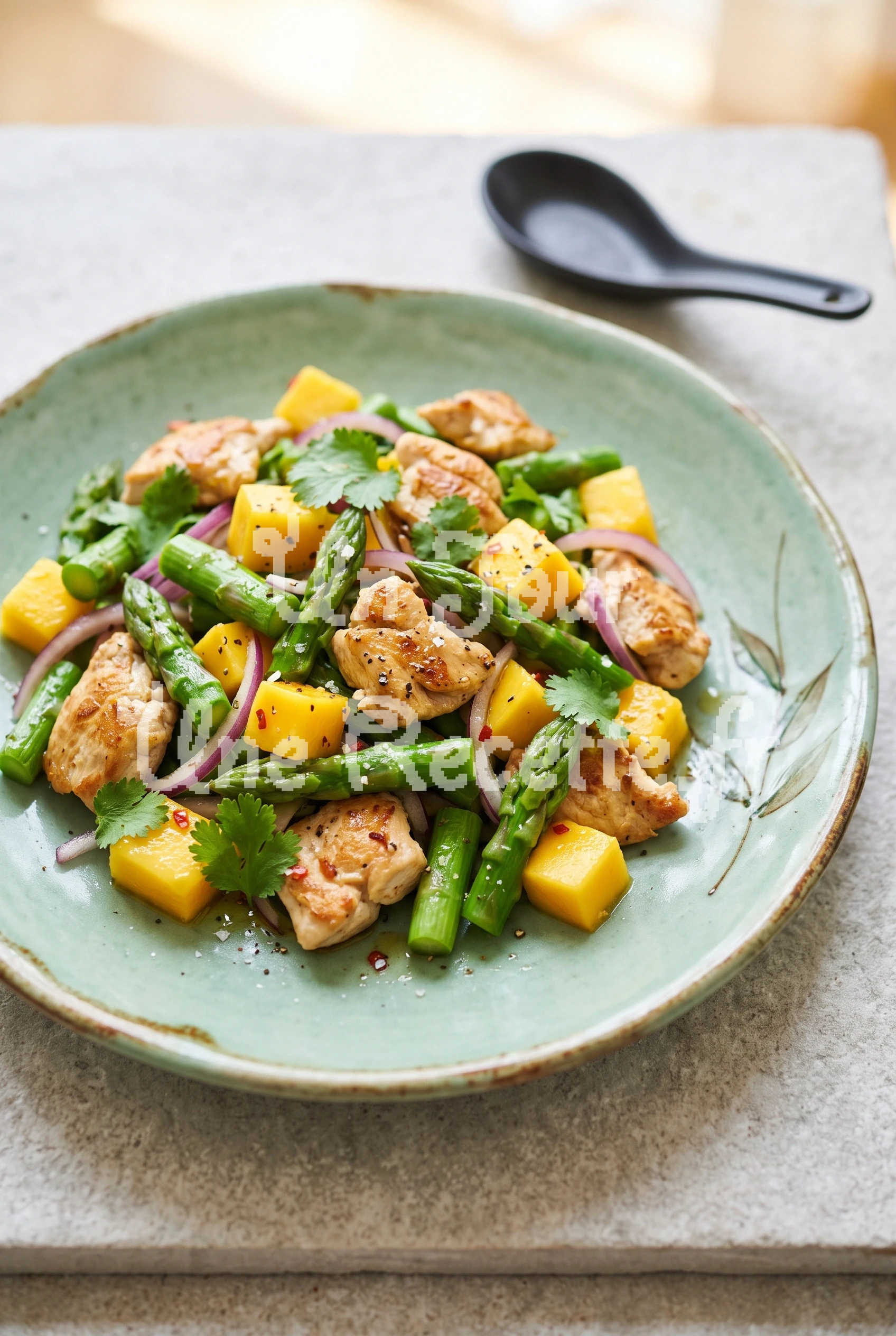 Photo de la recette Salade d'Asperges, Poulet et Mangue