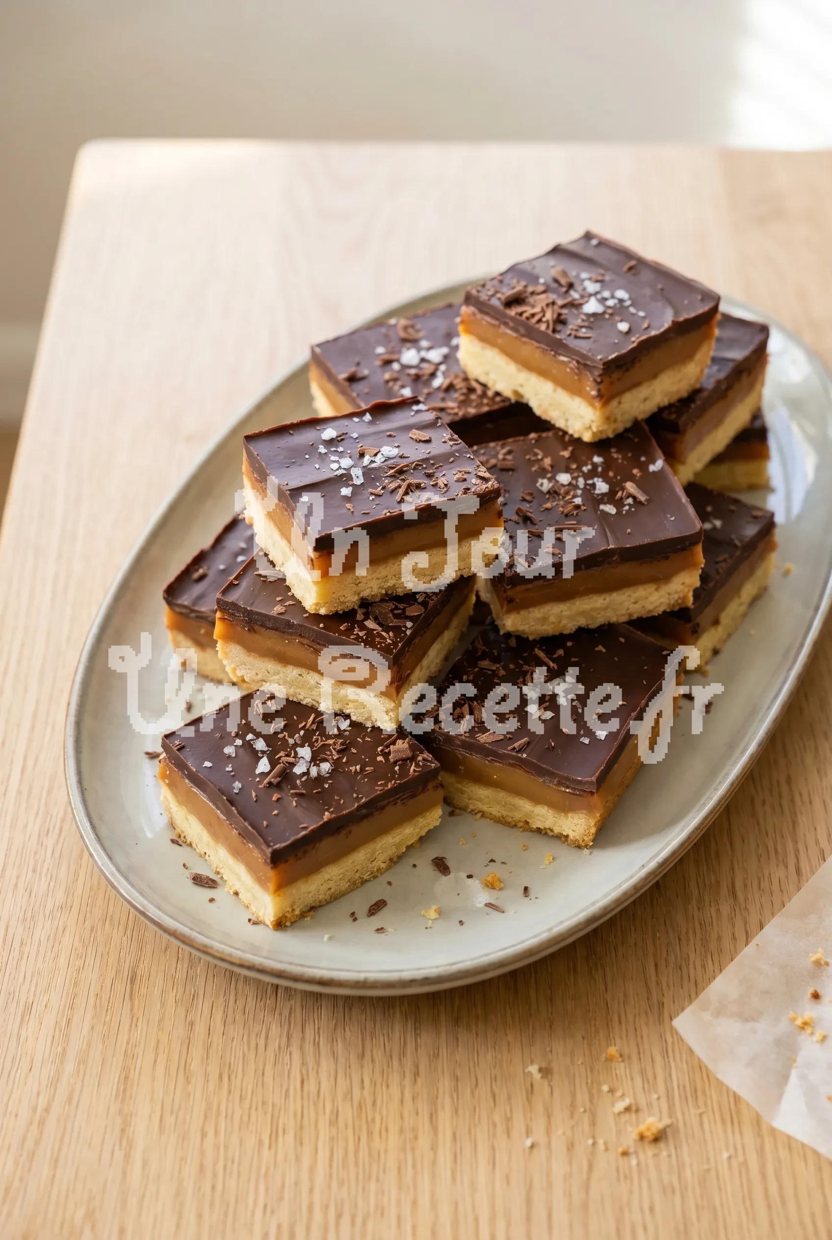 Photo de la recette Shortbread millionnaire au caramel et chocolat