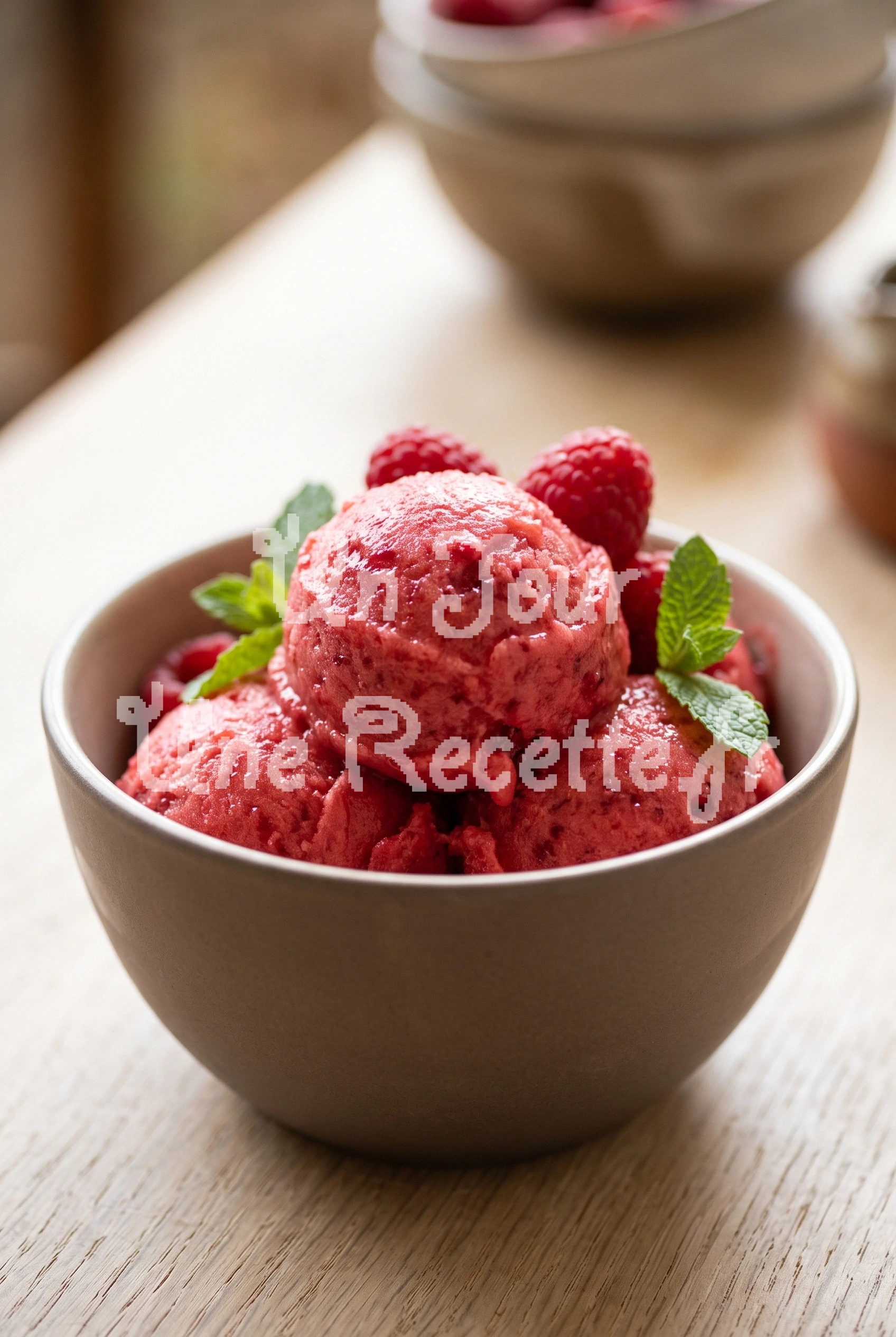 Photo de la recette Sorbet à la framboise sans sorbetière