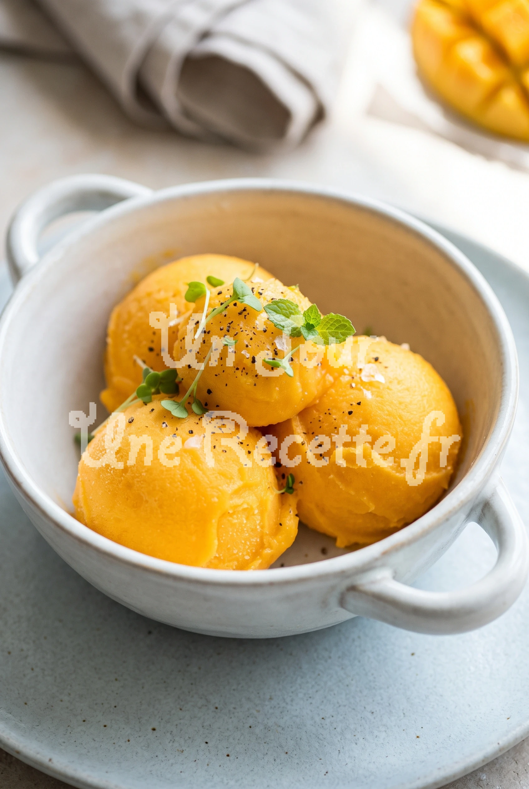 Photo de la recette Sorbet à la mangue sans sorbetière
