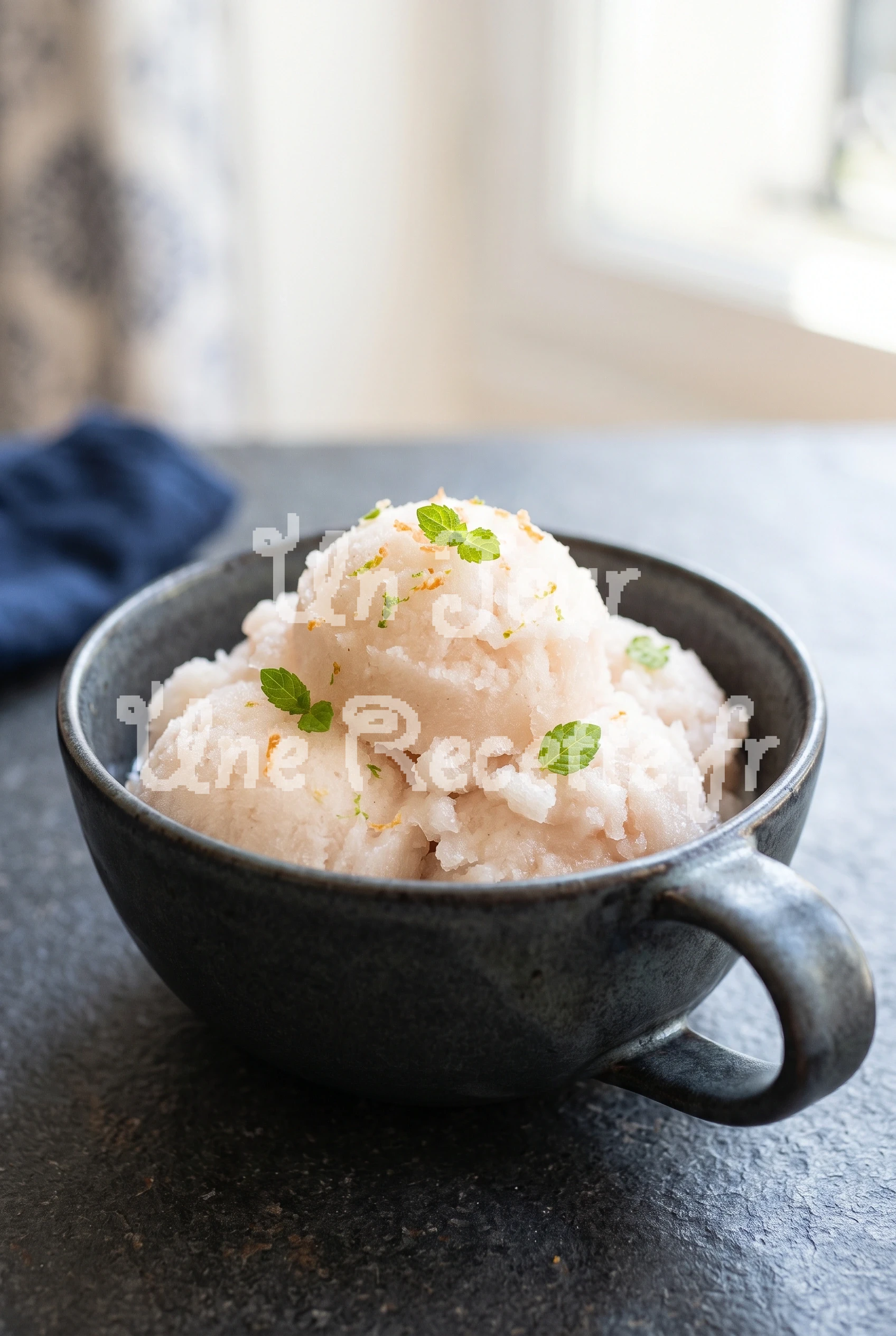 Photo de la recette Sorbet à la pêche blanche sans sorbetière