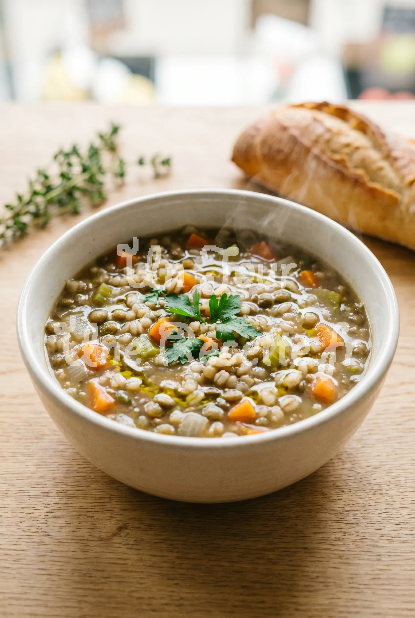 Photo de la recette Soupe à l'orge et aux lentilles