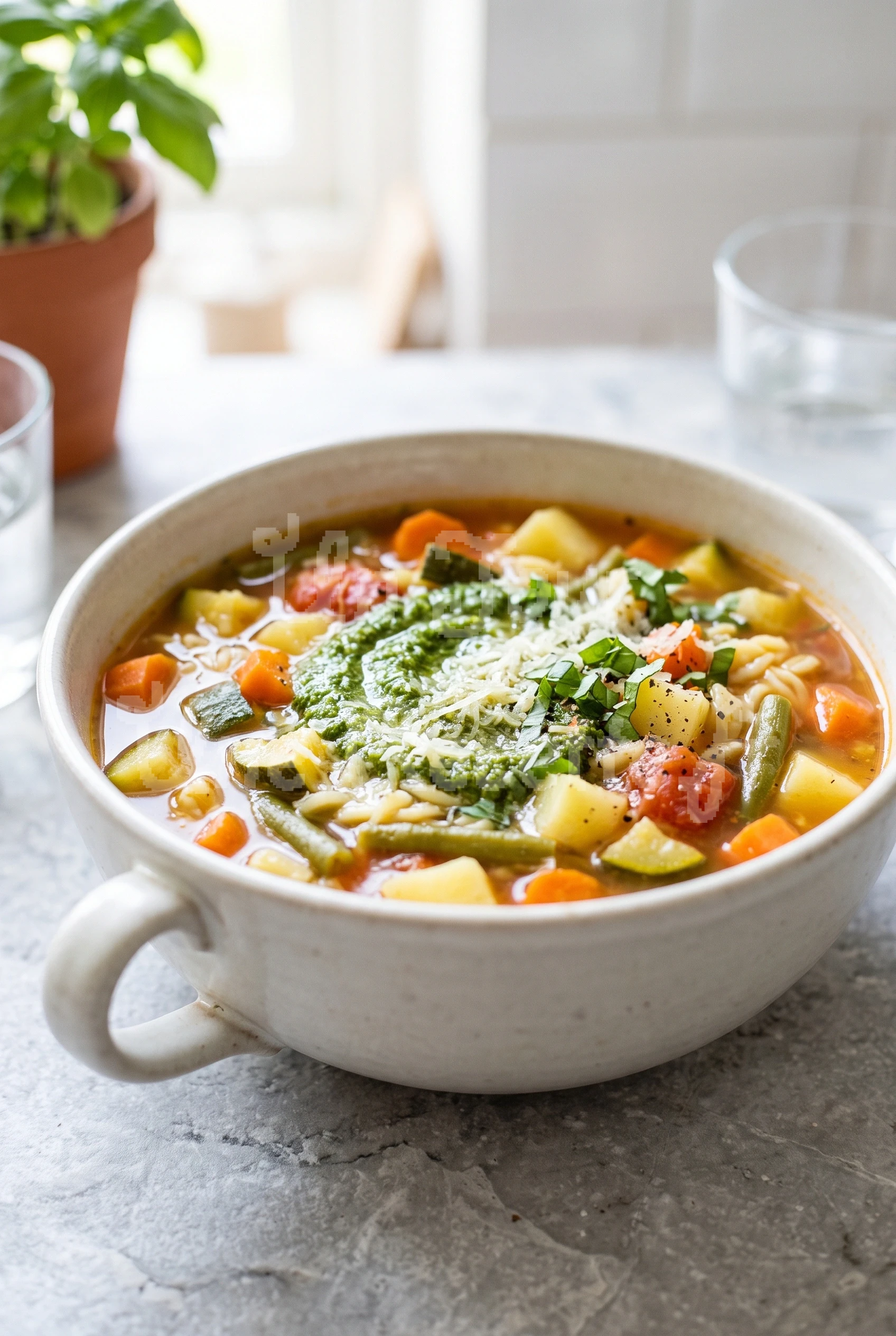 Photo de la recette Soupe de légumes au pistou
