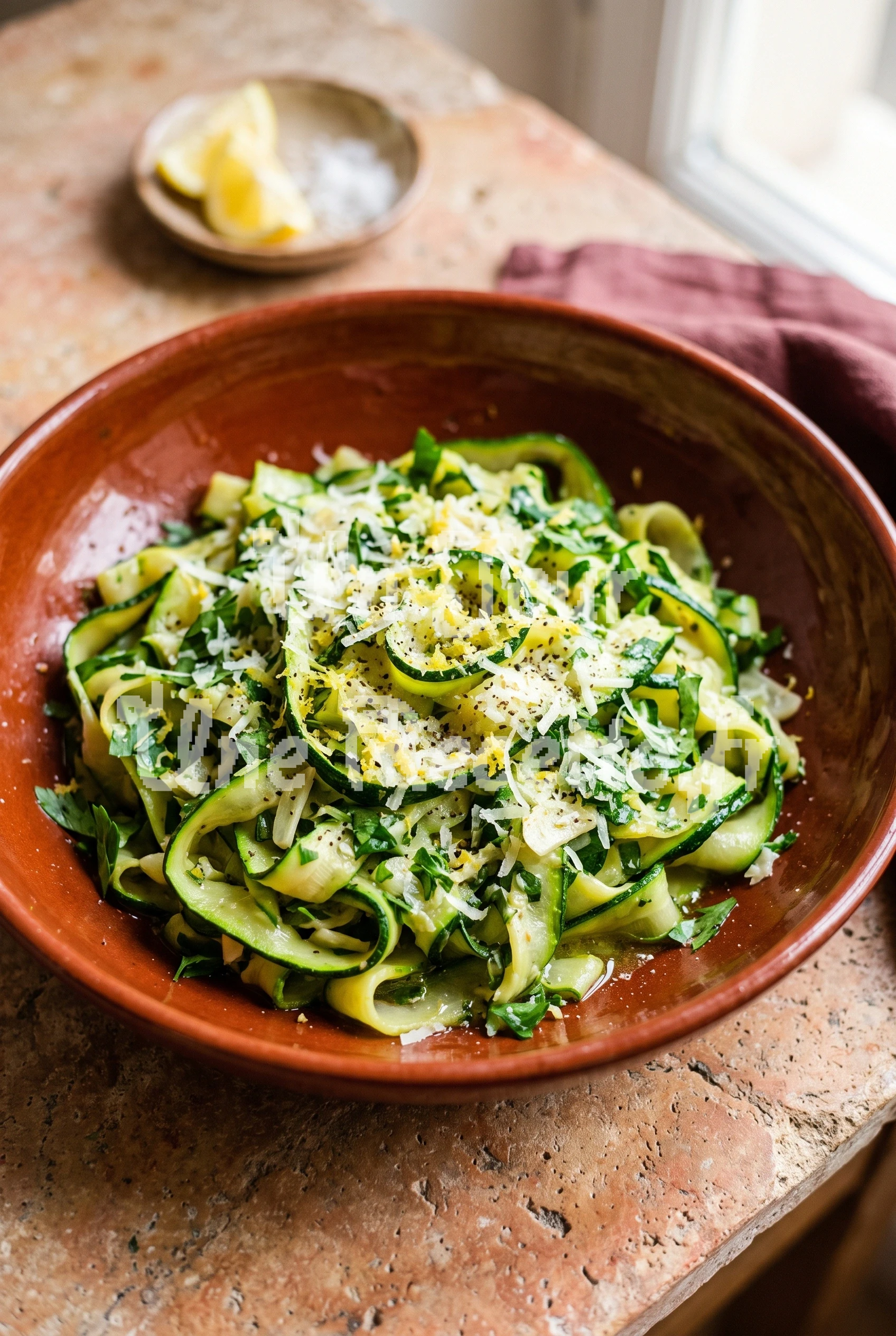 Photo de la recette Tagliatelles de courgettes sautées à l'ail et au persil