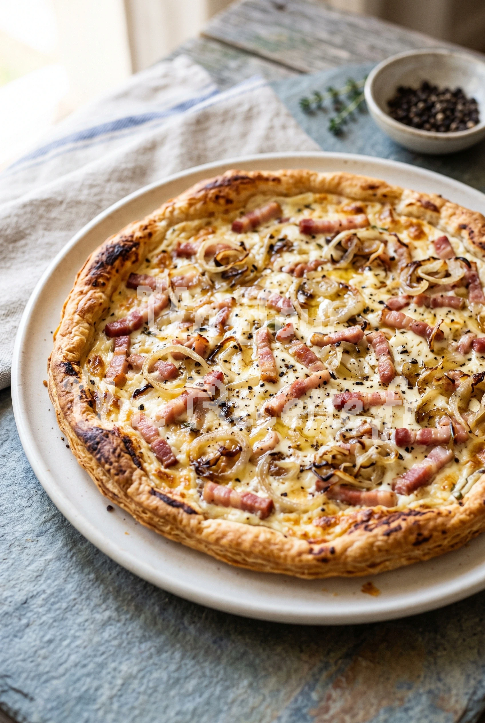 Photo de la recette Tarte flambée alsacienne