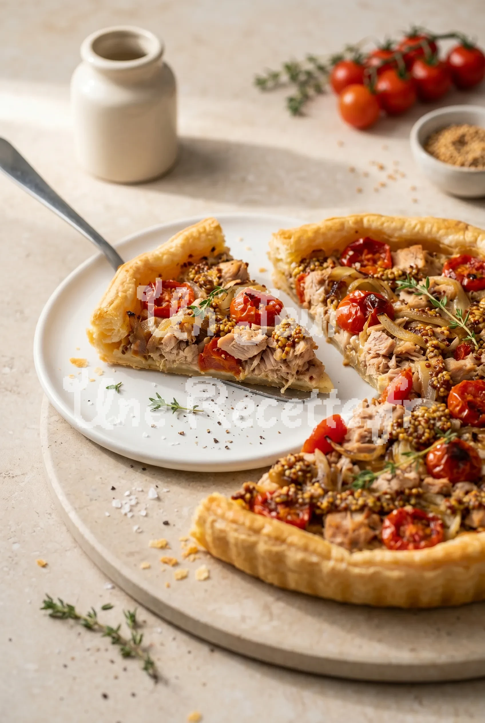 Photo de la recette Tarte thon, tomate et moutarde