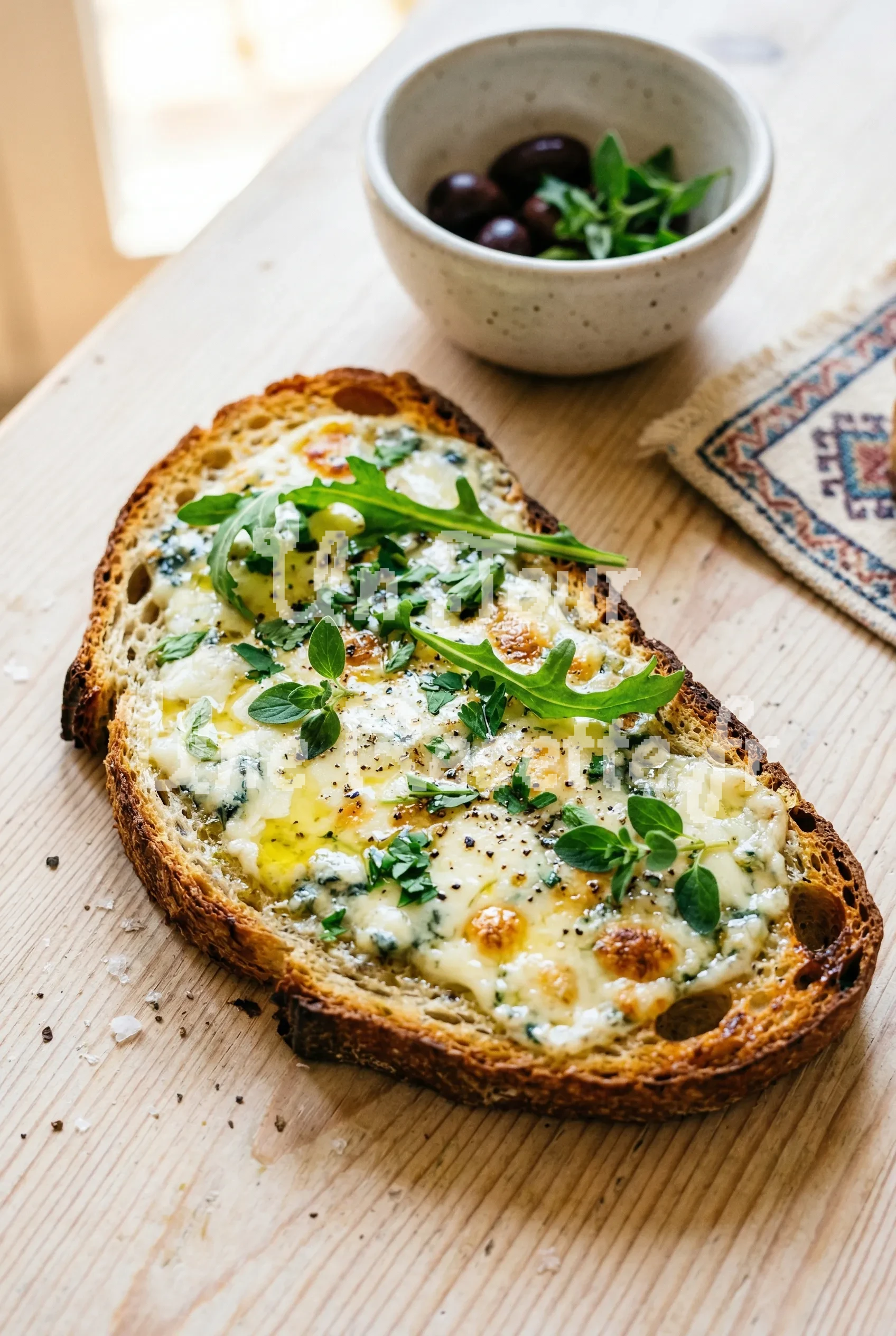 Photo de la recette Tartines de pain grillé au gorgonzola