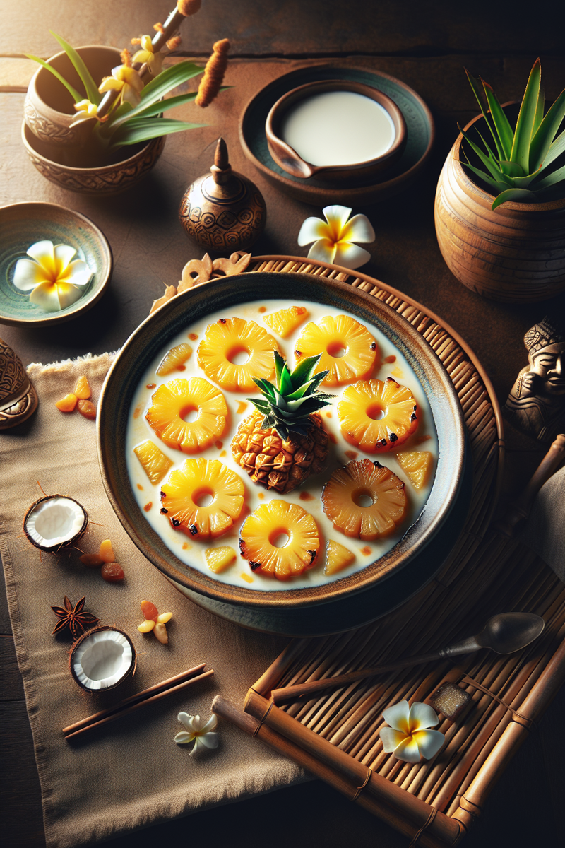 Photo de la recette Ananas caramélisé au lait de coco