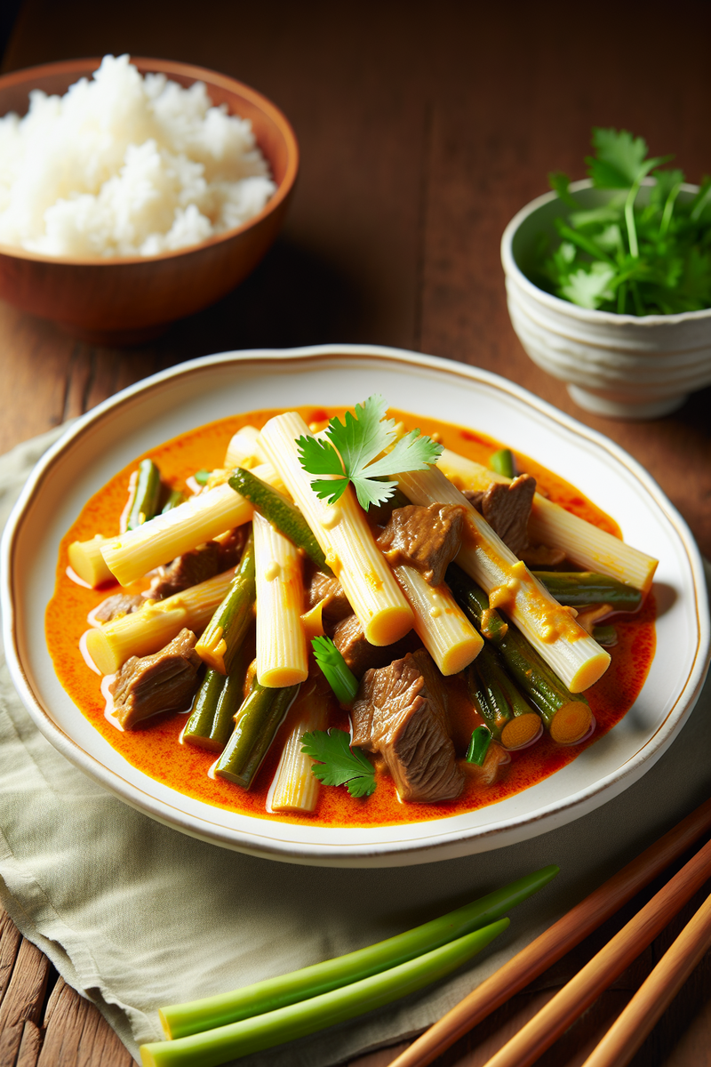 Photo de la recette Boeuf Curry aux Pointes de Bambou