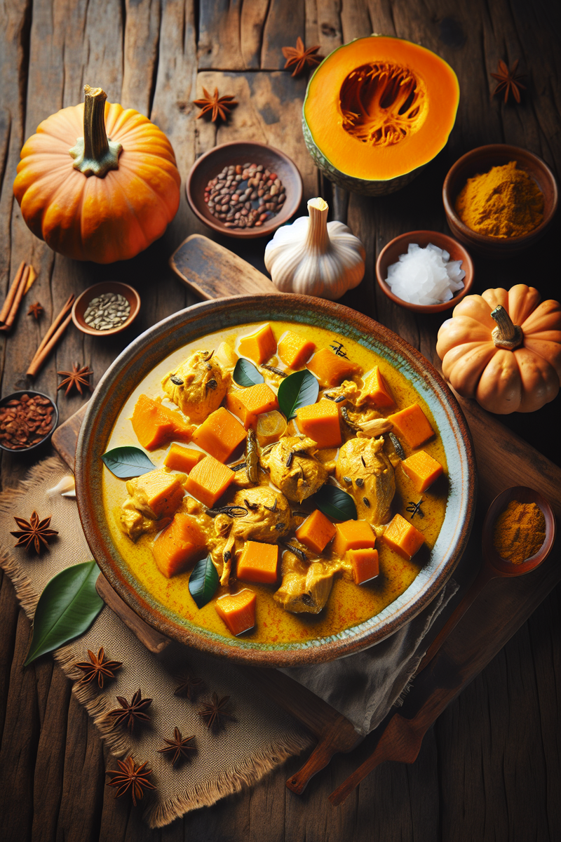 Photo de la recette Curry de citrouille et de poulet au lait de coco