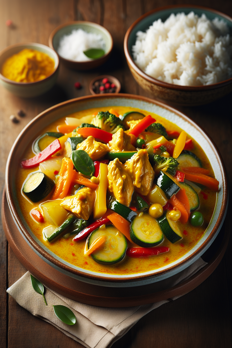 Photo de la recette Curry Jaune de Poulet et de Légumes