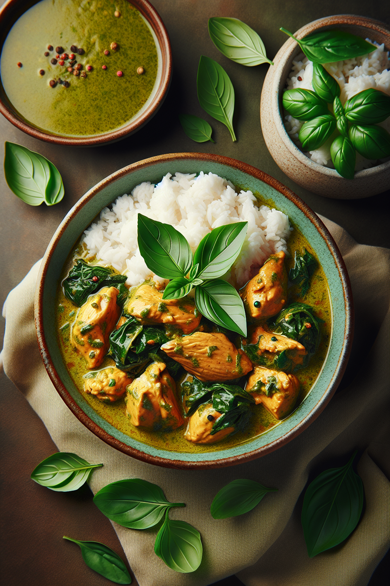 Photo de la recette Curry vert de poulet et de basilic thaï