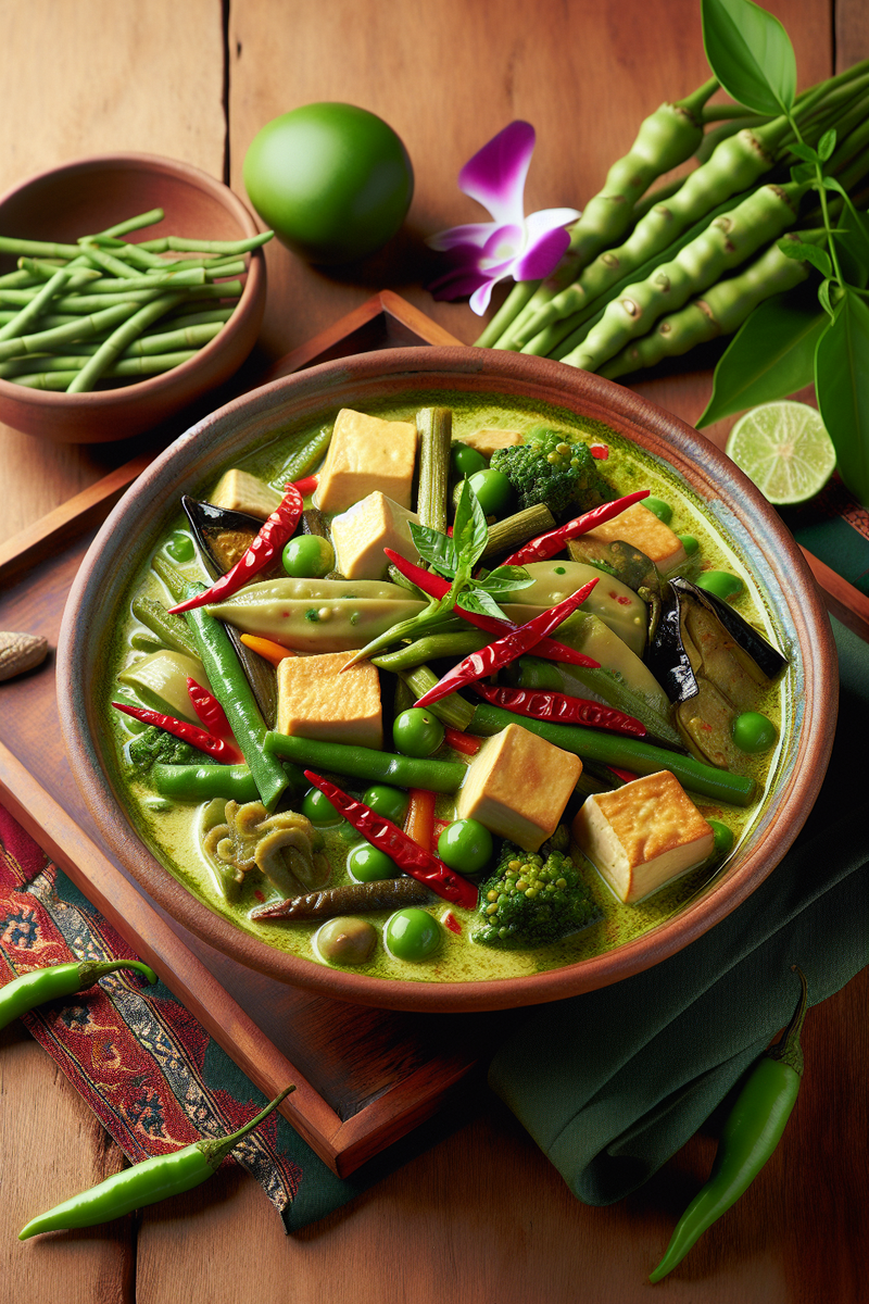Photo de la recette Curry vert de tofu et légumes