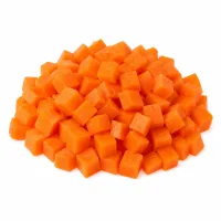 carottes pelées et coupées en petits cubes