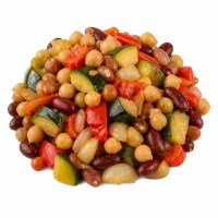 légumes assortis cuits (courgettes, poivrons, oignons)
