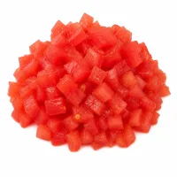 tomates pelées et coupées en petits dés