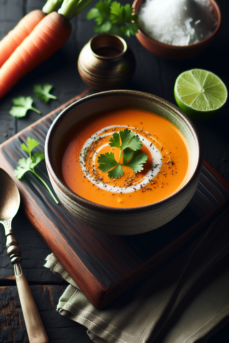 Photo de la recette Petite soupe de carottes au lait de coco