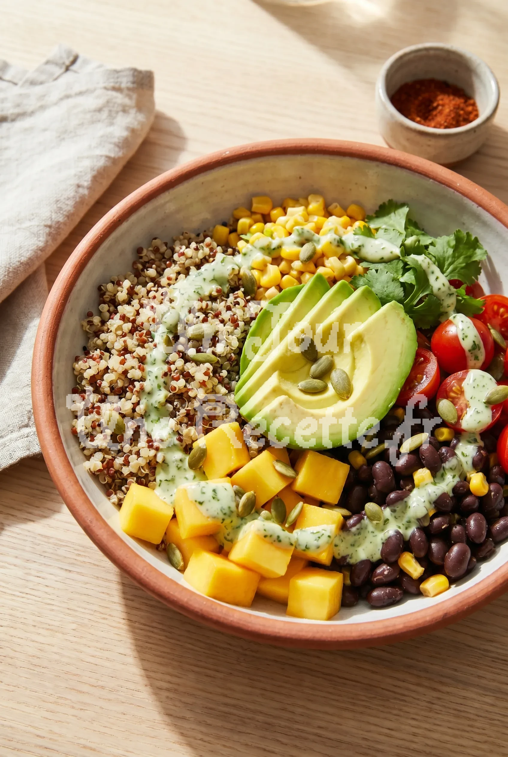 Photo de la recette Bowl avocat mangue quinoa