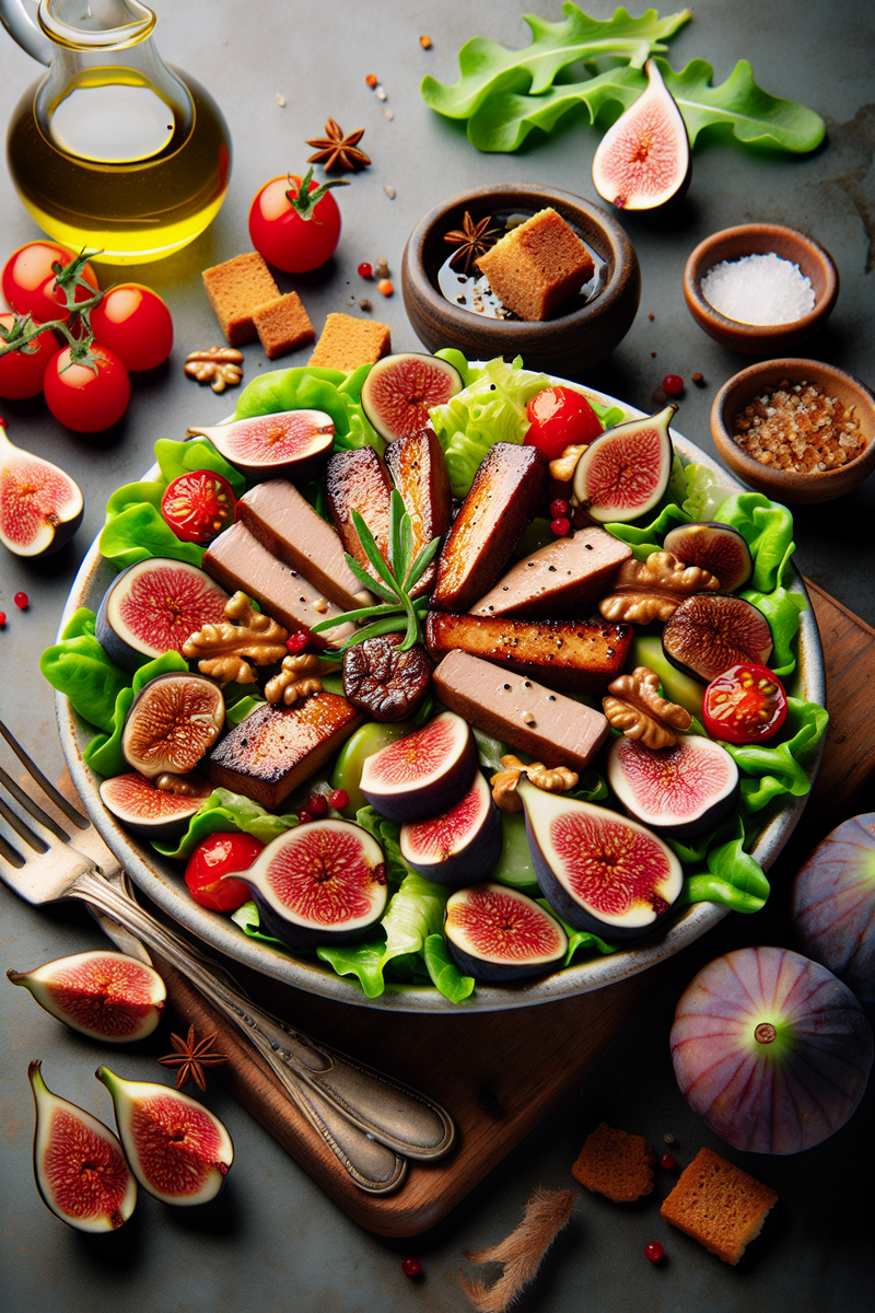 Photo de la recette Salade aux figues et foie gras