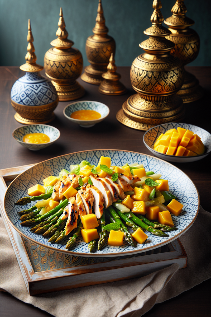 Photo de la recette Salade d'Asperges, Poulet et Mange