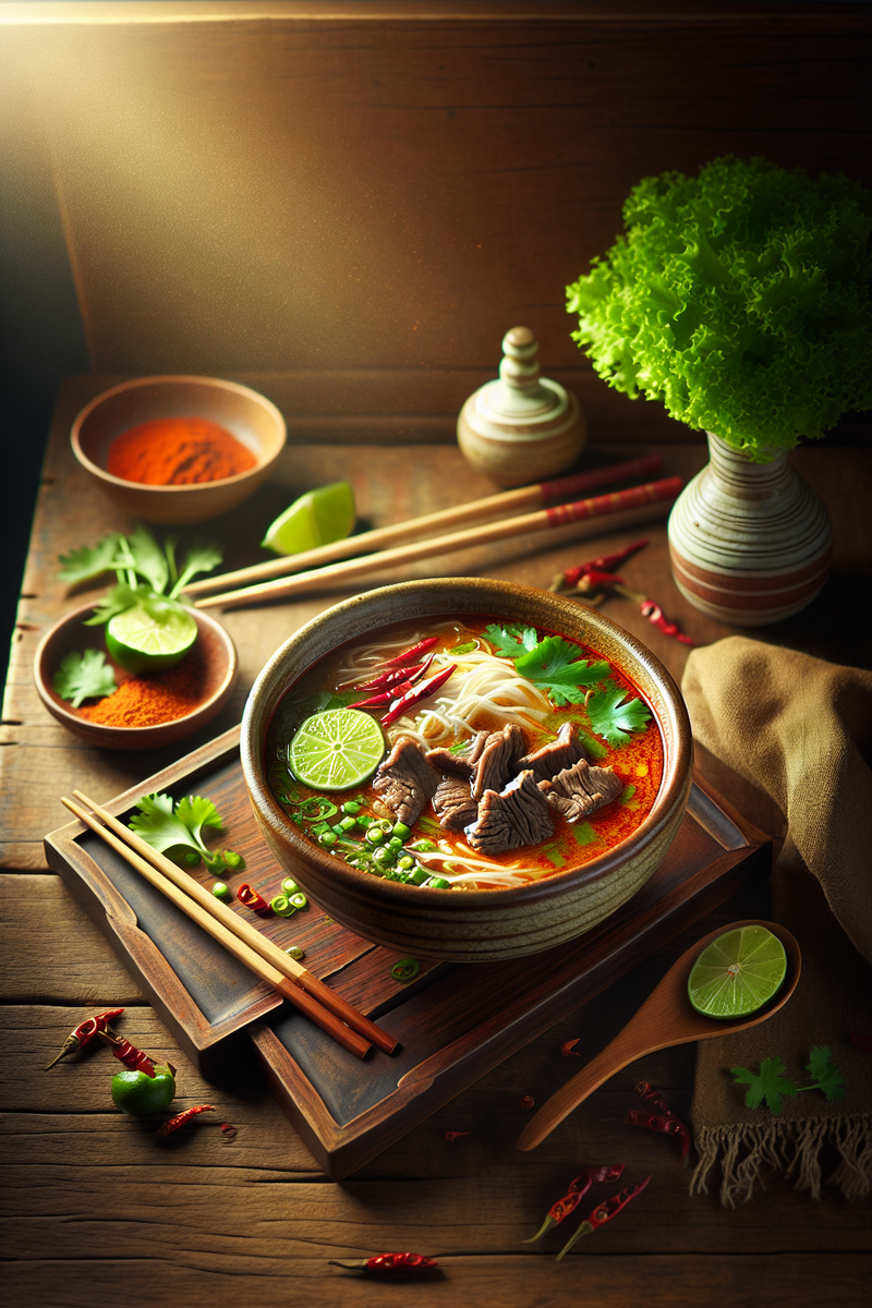 Photo de la recette Soupe de boeuf à la thaïlandaise (tom yam nam khon)
