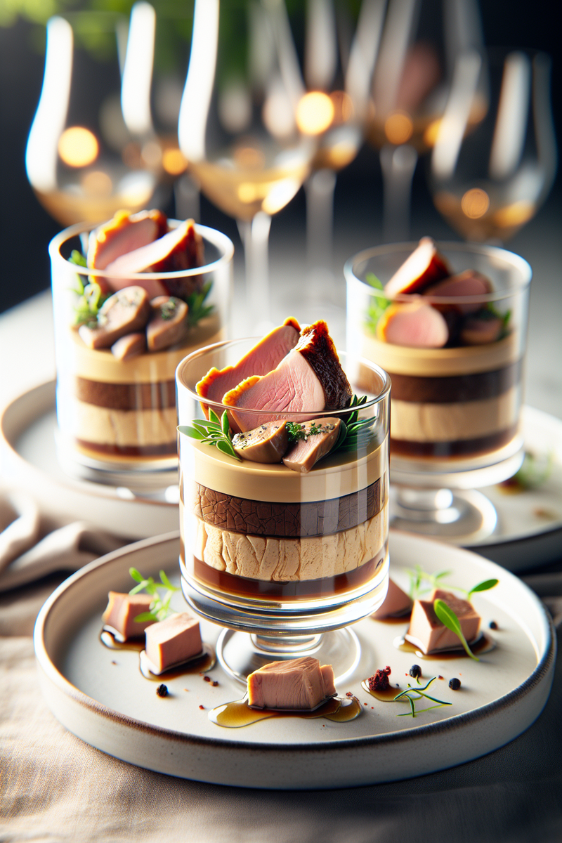 Photo de la recette Verrines de foie gras et magret de canard